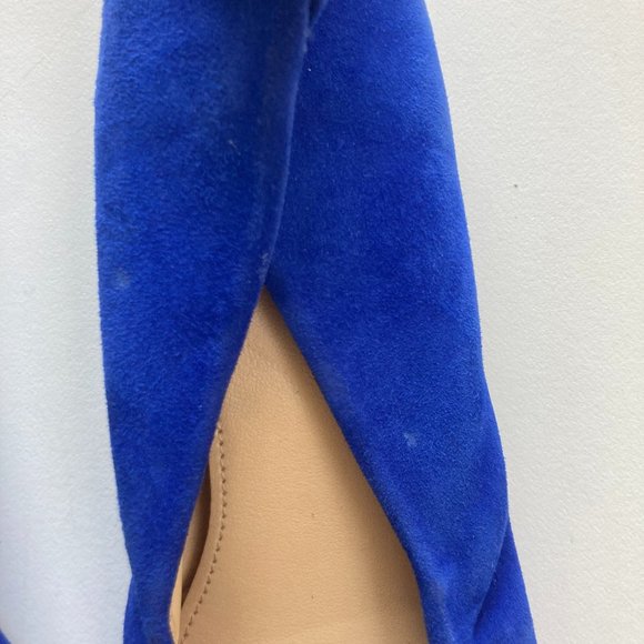 J CREW Cece Ballet flats Suede Shoes size 6 Cobalt Blue - Picture 4 of 6